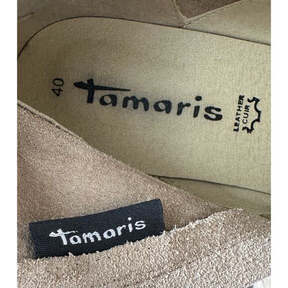 Tamaris Cigarra Perforated Ankle Bootie-Biege-Sz 40/9.5 Versatile Chic Timeless - Picture 10 of 10